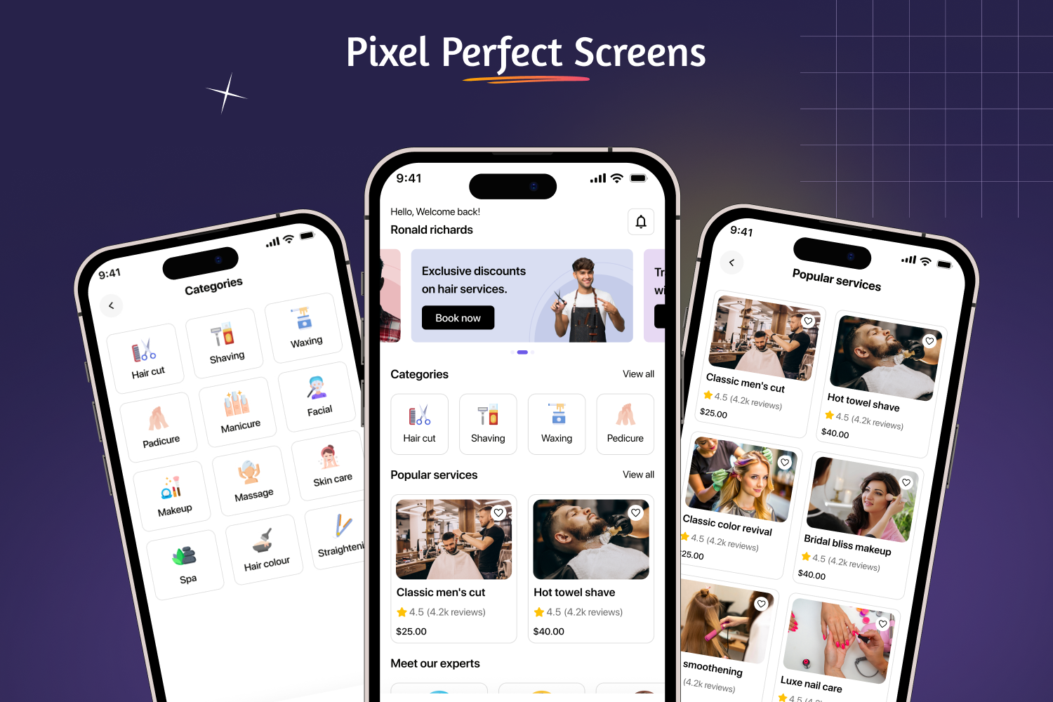 Barber App UI Template | Modern Barber & Salon Appointment Booking App in Flutter | Beardly App UI