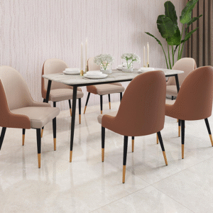 6 Seater Dining Set with Marble Finishing