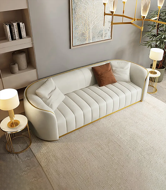 Modern Faux Leather Sofa