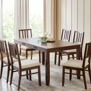 Trio Solid Wood 6-Seater Dining Set