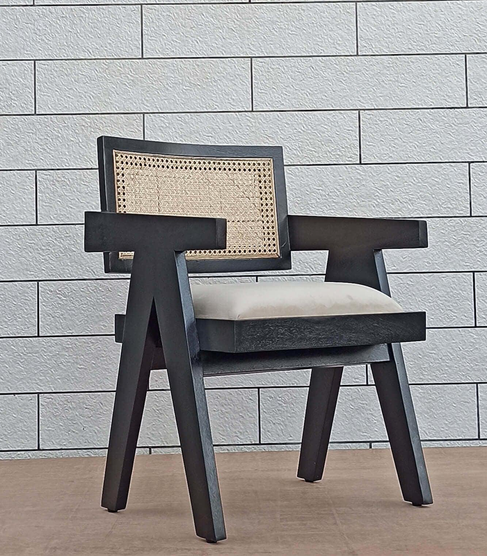 Wooden Chair With Cushion Seat